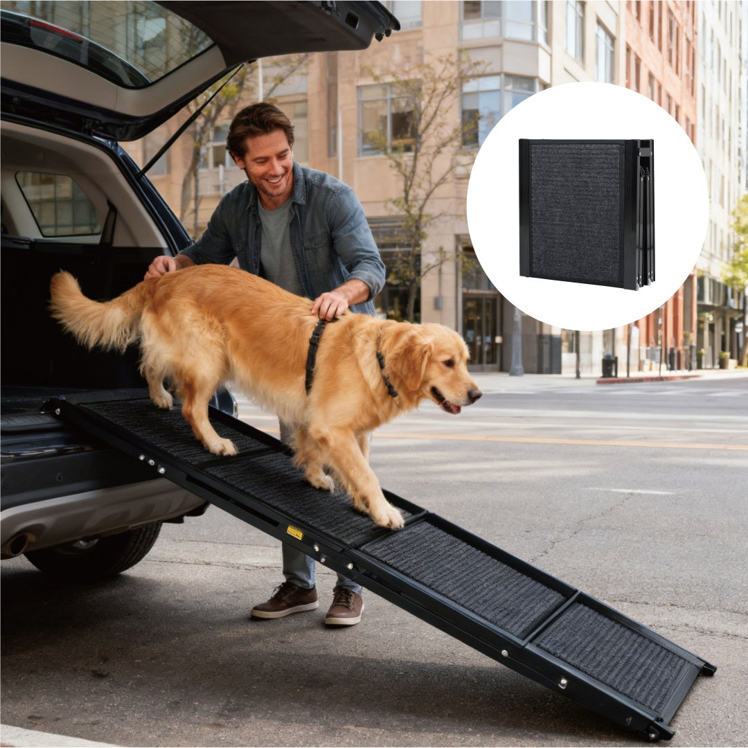 Dog Ramp For Car 65x17 Large Folding Pet Stair Ramps For Truck, SUV,