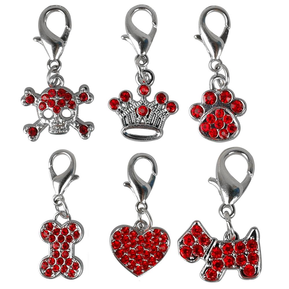 6pcs/lot Bling Rhinestone Dog Cat Collar