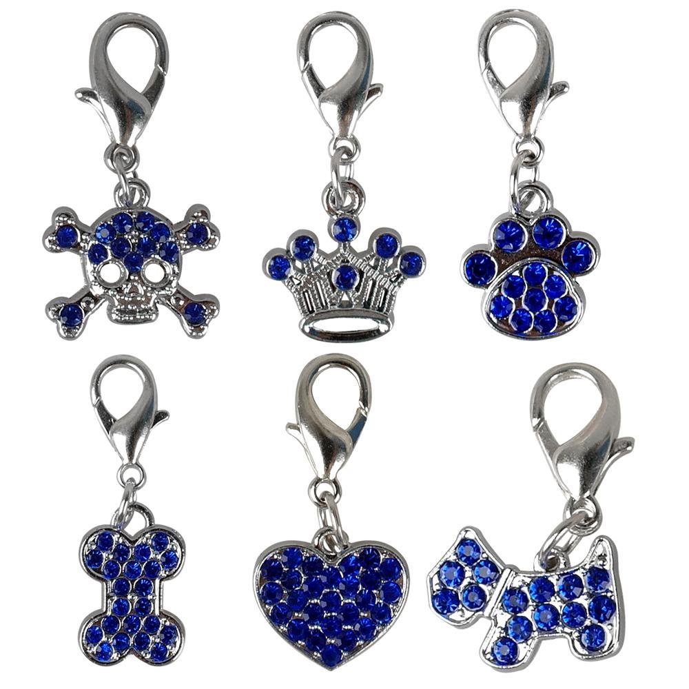 6pcs/lot Bling Rhinestone Dog Cat Collar