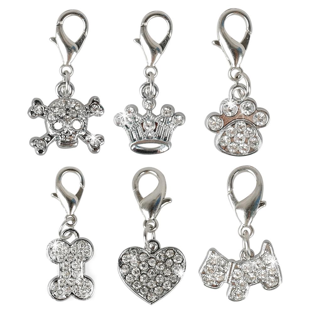 6pcs/lot Bling Rhinestone Dog Cat Collar