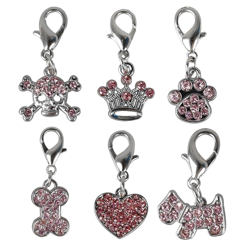 6pcs/lot Bling Rhinestone Dog Cat Collar