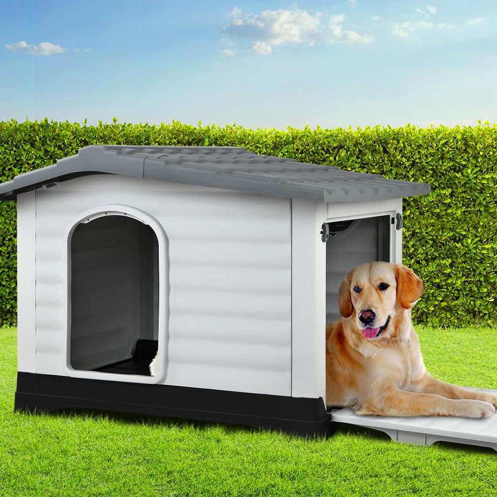 i.Pet Dog Kennel House Extra Large Outdoor Plastic Puppy Pet Cabin