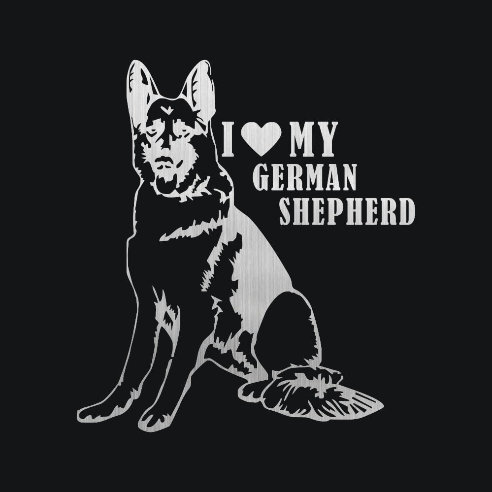 Rylybons 1PCS car sticker I love German Shepherd
