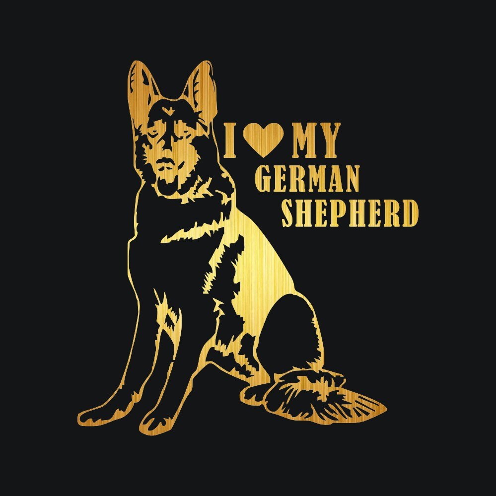 Rylybons 1PCS car sticker I love German Shepherd