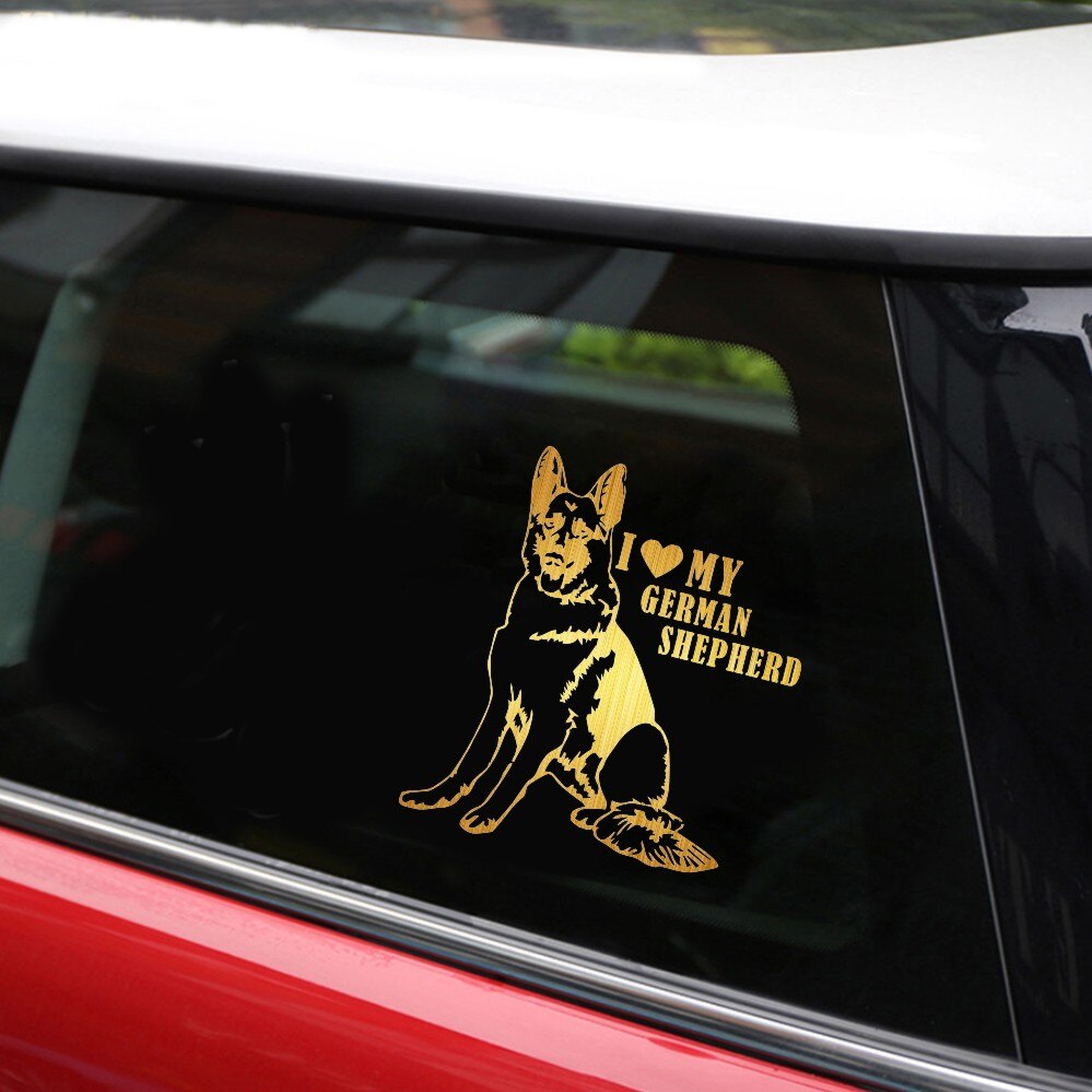 Rylybons 1PCS car sticker I love German Shepherd