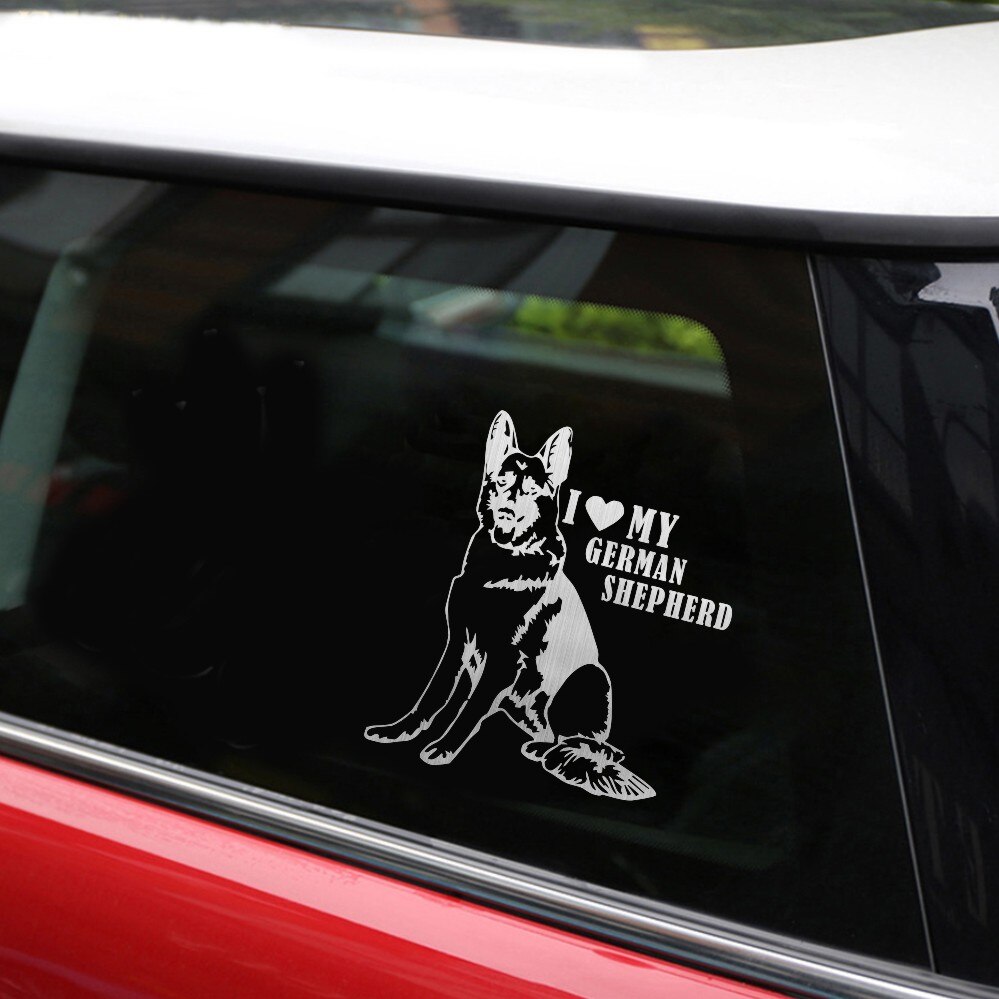 Rylybons 1PCS car sticker I love German Shepherd