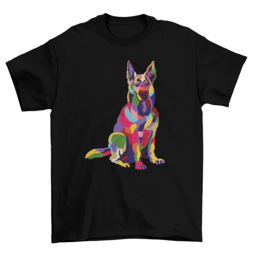 Colorful german shepherd dog t-shirt