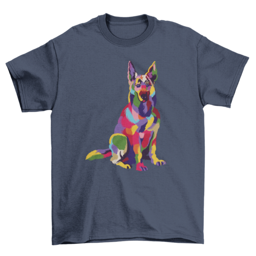 Colorful german shepherd dog t-shirt