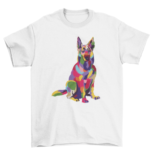 Colorful german shepherd dog t-shirt