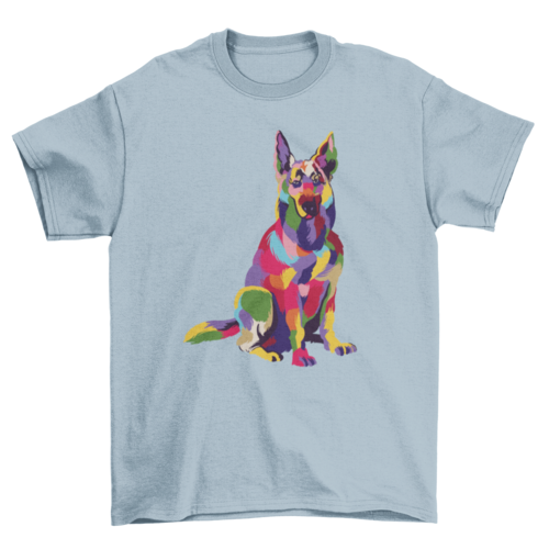 Colorful german shepherd dog t-shirt