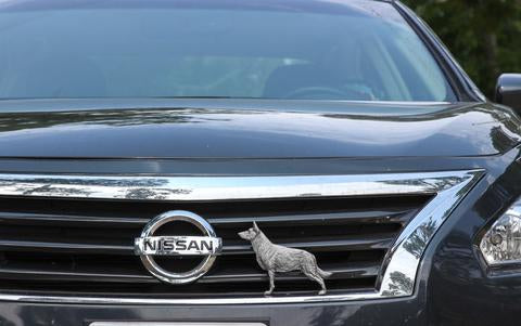 Grillie German Shep-N German Shepherd-Antique Nickel Ornament, 5.1