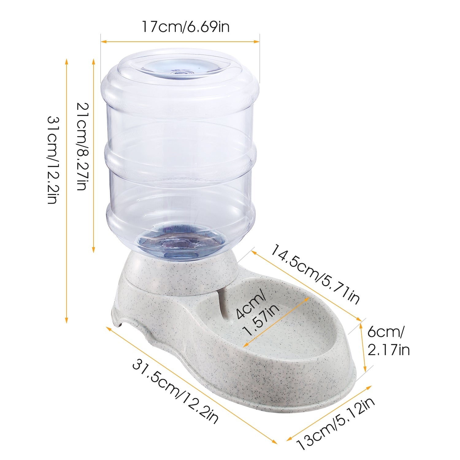 3.5L 1Gal Pet Water Dispenser Self-Dispensing Gravity Pets Water