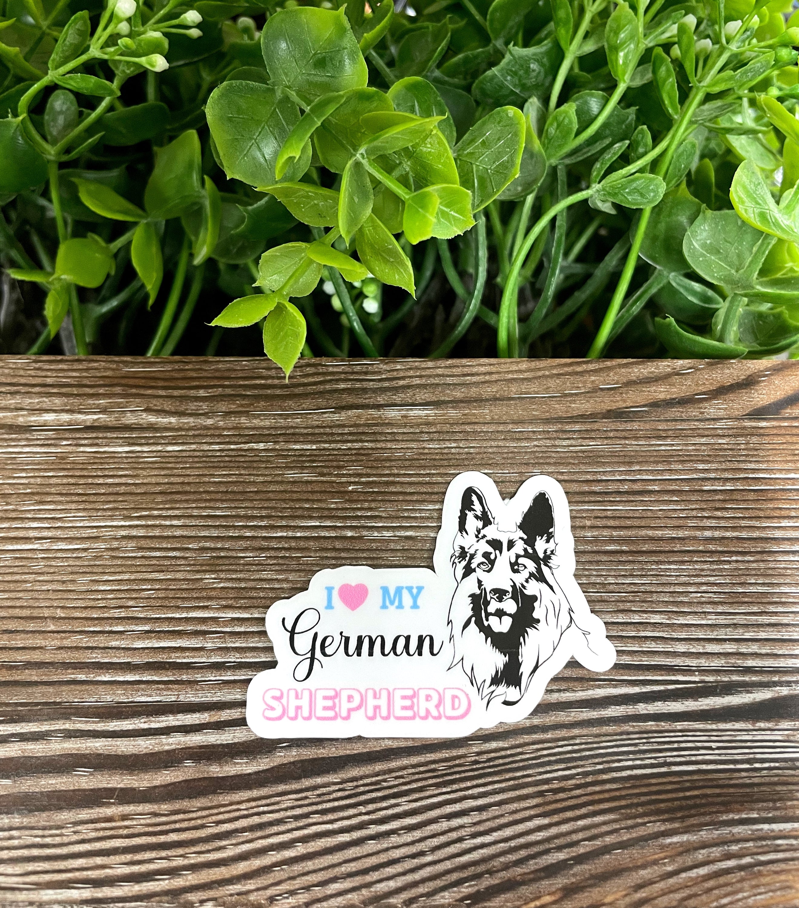 I Love my German Shepherd Sticker, Pet Breed |Sticker or Magnet
